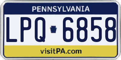 PA license plate LPQ6858