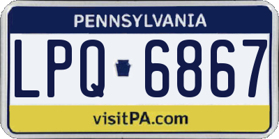 PA license plate LPQ6867