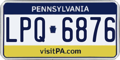 PA license plate LPQ6876