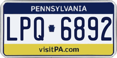 PA license plate LPQ6892