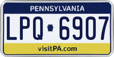 PA license plate LPQ6907