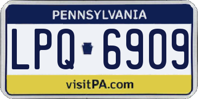 PA license plate LPQ6909