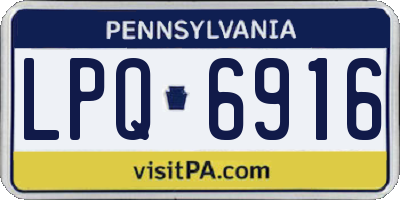 PA license plate LPQ6916