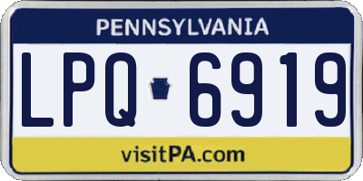 PA license plate LPQ6919