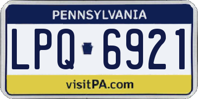 PA license plate LPQ6921