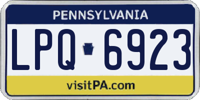 PA license plate LPQ6923