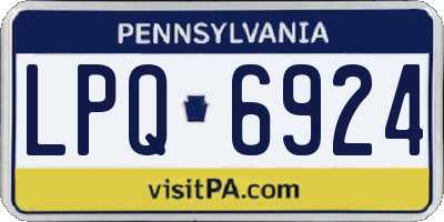 PA license plate LPQ6924