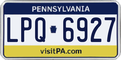 PA license plate LPQ6927