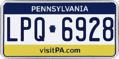 PA license plate LPQ6928