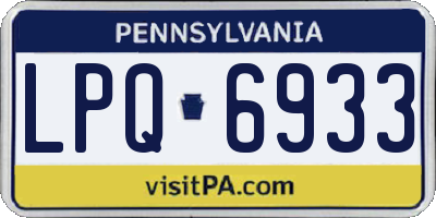 PA license plate LPQ6933