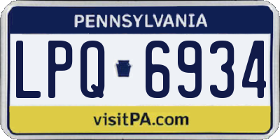 PA license plate LPQ6934