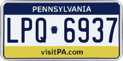 PA license plate LPQ6937