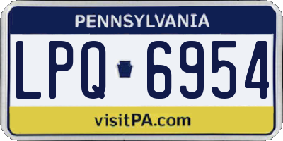PA license plate LPQ6954
