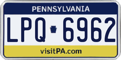 PA license plate LPQ6962