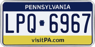 PA license plate LPQ6967
