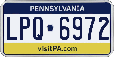 PA license plate LPQ6972