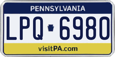 PA license plate LPQ6980