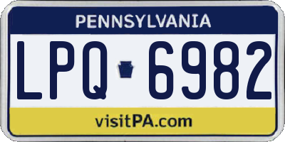 PA license plate LPQ6982