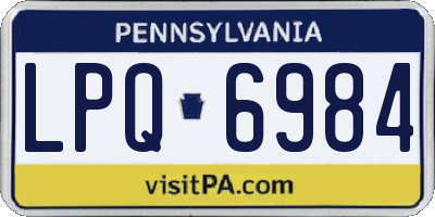PA license plate LPQ6984