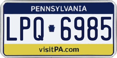 PA license plate LPQ6985