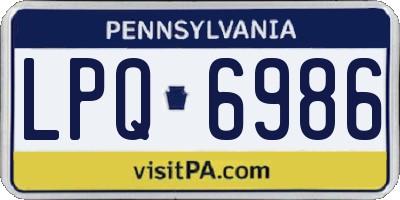 PA license plate LPQ6986
