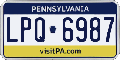 PA license plate LPQ6987