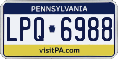 PA license plate LPQ6988