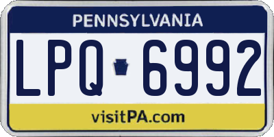 PA license plate LPQ6992