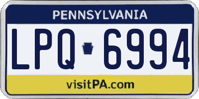 PA license plate LPQ6994