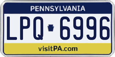 PA license plate LPQ6996