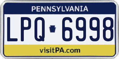 PA license plate LPQ6998