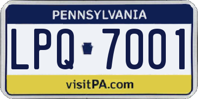 PA license plate LPQ7001