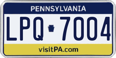 PA license plate LPQ7004