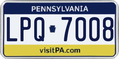 PA license plate LPQ7008