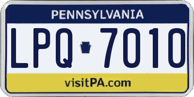 PA license plate LPQ7010