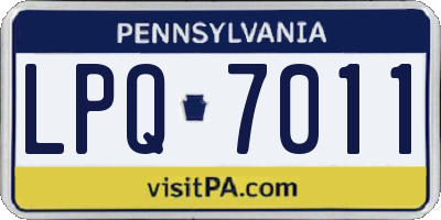 PA license plate LPQ7011