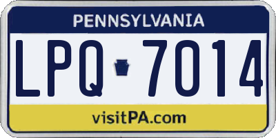 PA license plate LPQ7014