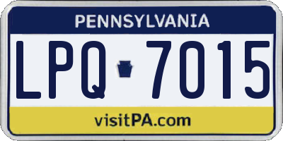 PA license plate LPQ7015