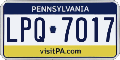 PA license plate LPQ7017