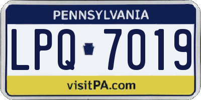 PA license plate LPQ7019
