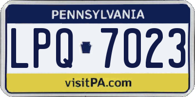 PA license plate LPQ7023