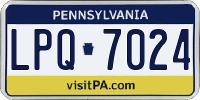 PA license plate LPQ7024