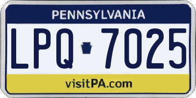 PA license plate LPQ7025