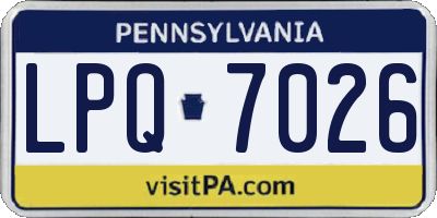 PA license plate LPQ7026
