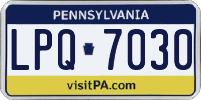 PA license plate LPQ7030