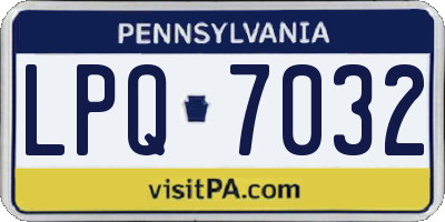 PA license plate LPQ7032