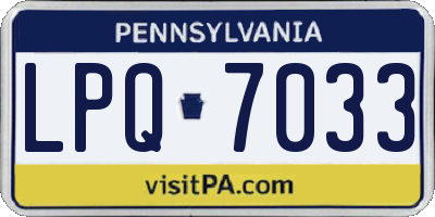 PA license plate LPQ7033