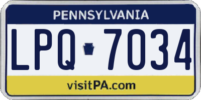 PA license plate LPQ7034
