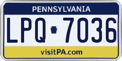 PA license plate LPQ7036