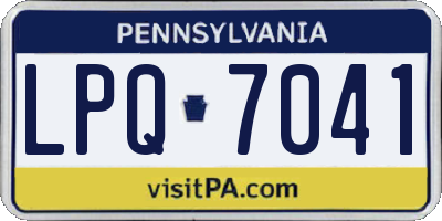 PA license plate LPQ7041